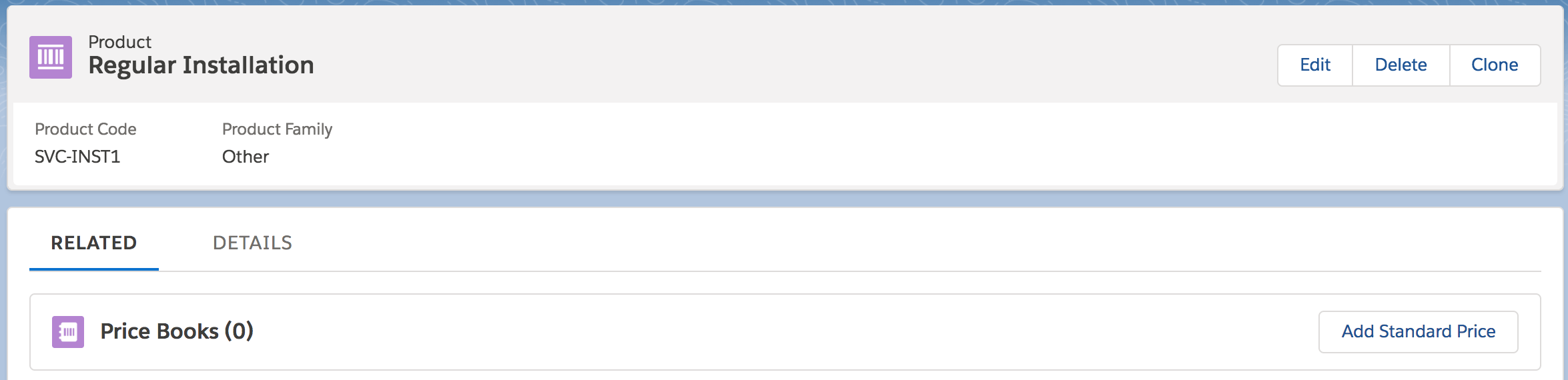 Salesforce Add Standard Price button