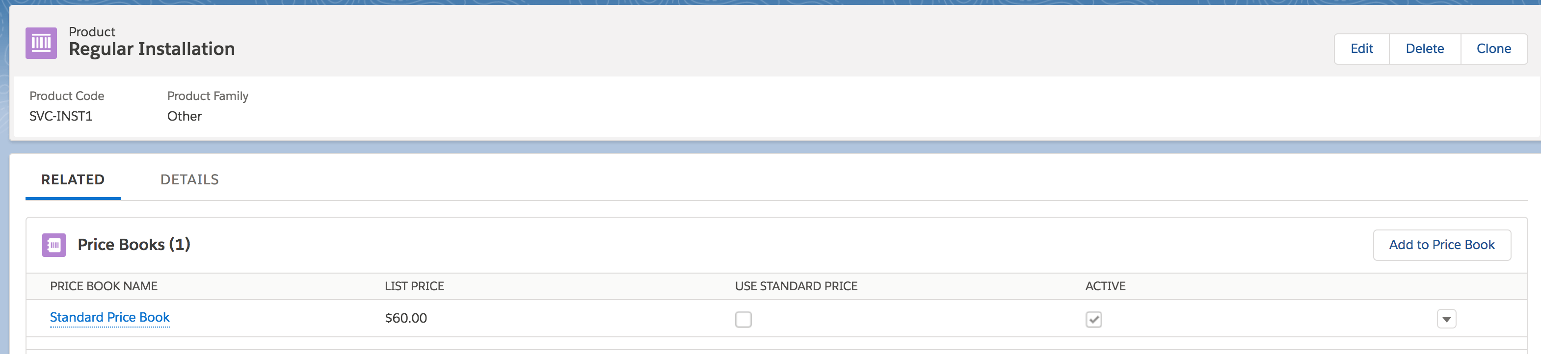 Salesforce Add Standard Price button