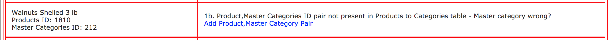 Zen Cart Audit finds missing product,category pair in products_to_categories table