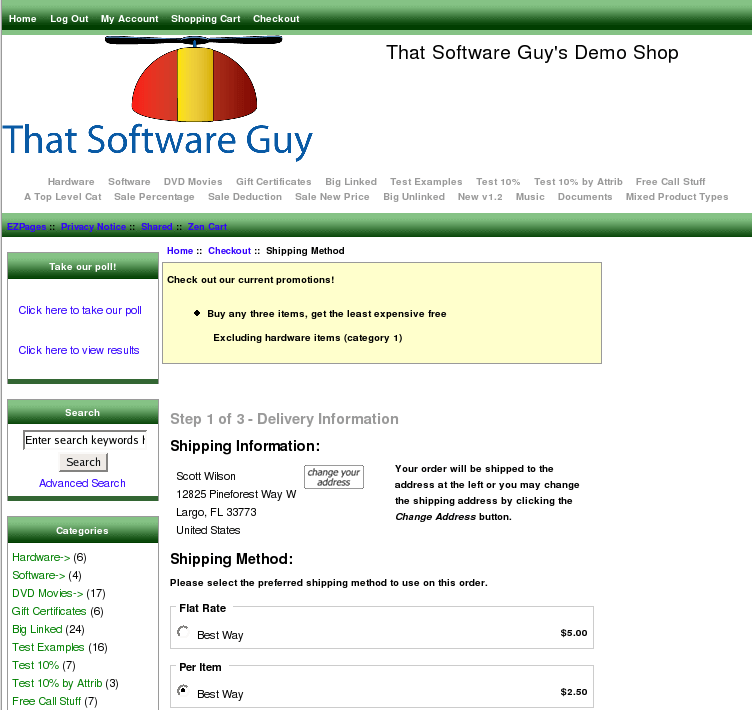 Zen Cart Checkout page with Big Upsell message 