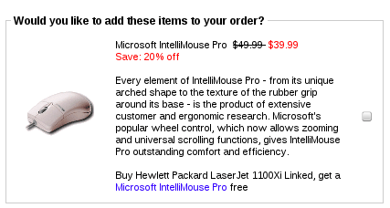 Zen Cart Checkbox Cross Sell Items
