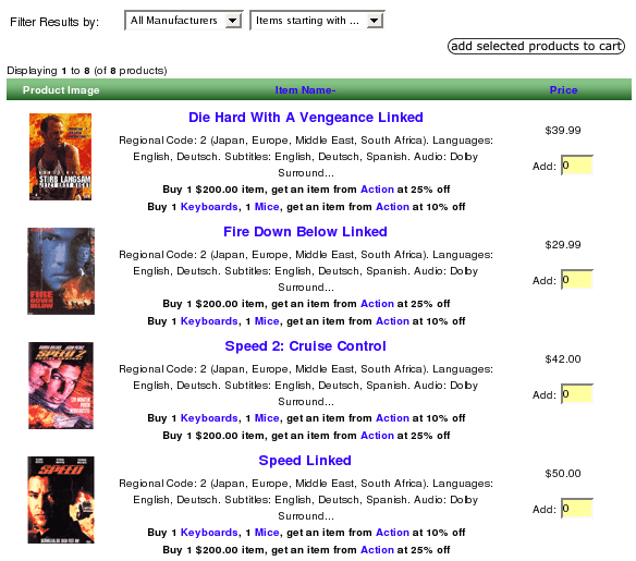 Zen Cart Combination Discounts Offers on Category Listing Page