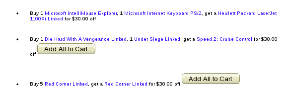 Zen Cart Combination Discounts Add All to Cart