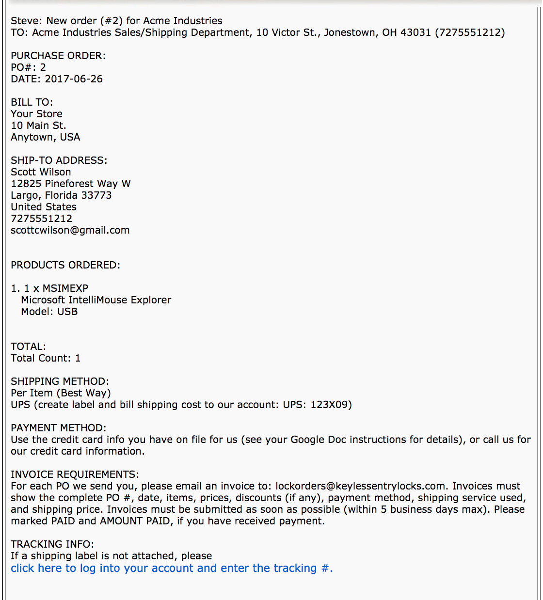 Zen Cart Dropship email