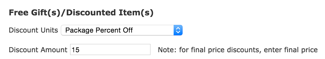 Zen Cart Discount Chooser Admin Panel