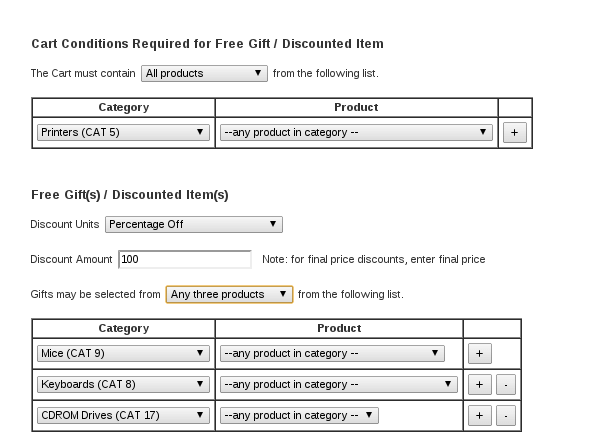 Zen Cart Discount Chooser Admin Panel