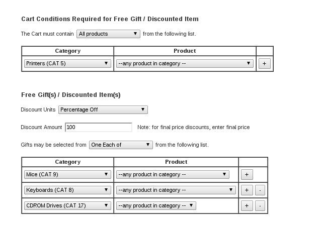 Zen Cart Discount Chooser Admin Panel
