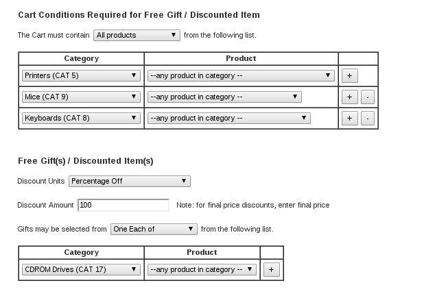 Zen Cart Discount Chooser Admin Panel