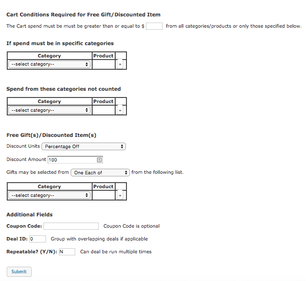 Zen Cart Discount Spender Admin Panel
