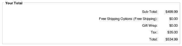 Zen Cart Giftwrap pricing always shown