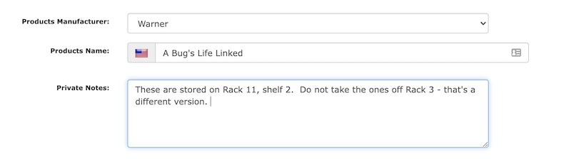 Zen Cart Notes on Product Edit page