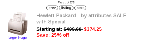 Example Zen Cart Sale Item