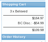 osCommerce 2.3 Box with the Discount Preview extension installed