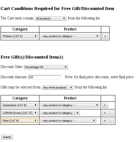 osCommerce Discount Chooser Admin Panel