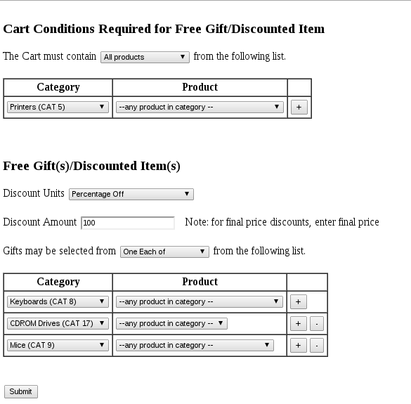osCommerce Discount Chooser Admin Panel