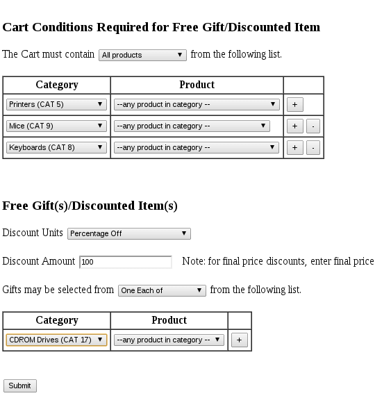 osCommerce Discount Chooser Admin Panel