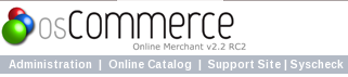 osCommerce SysCheck on the Admin page