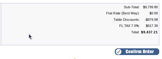 osCommerce Order Confirmation Page with Table Discounts
