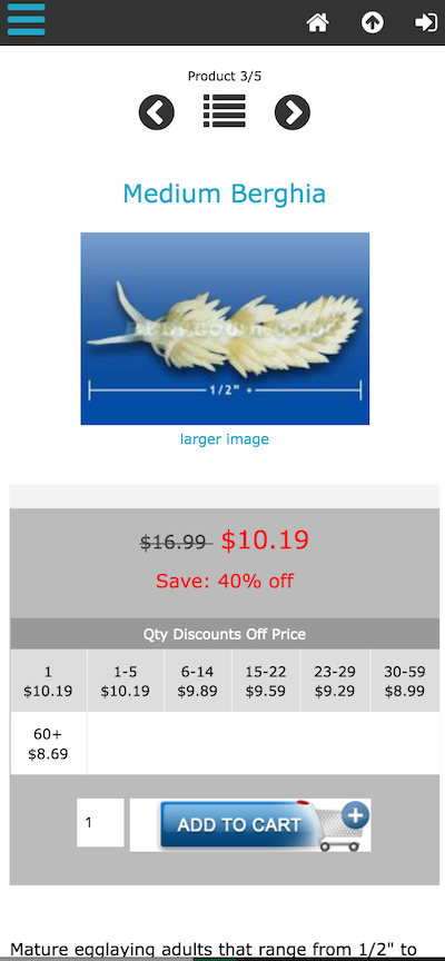 Aquarium website - Mobile View