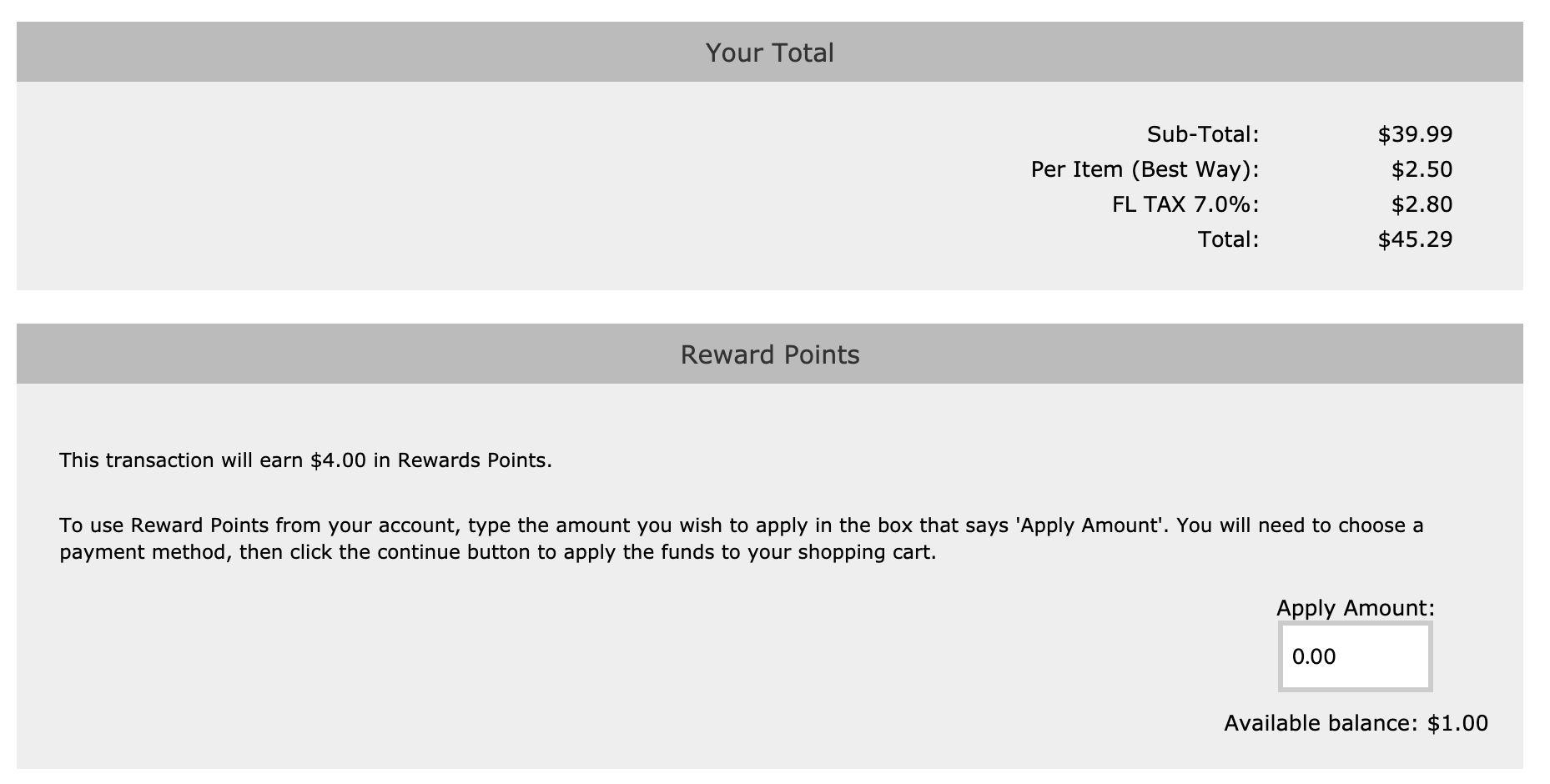 Zen Cart Reward Points showing on payment page