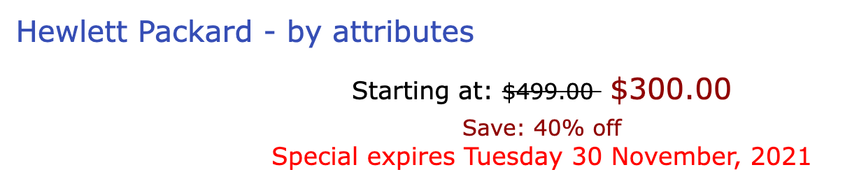 Zen Cart Example with Sale Ending/Special Ending