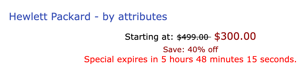 Zen Cart Example with Sale Ending/Special Ending in countdown mode