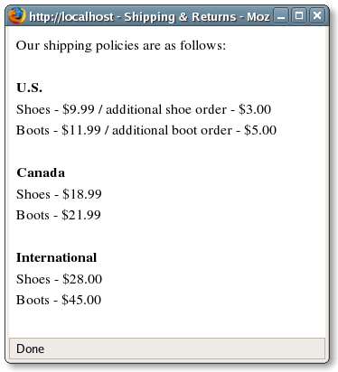 Zen Cart shipping policies