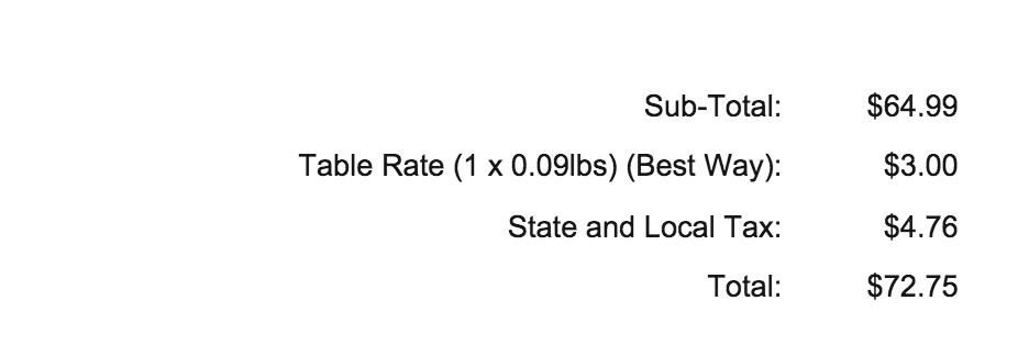 Zen Cart Squash Tax