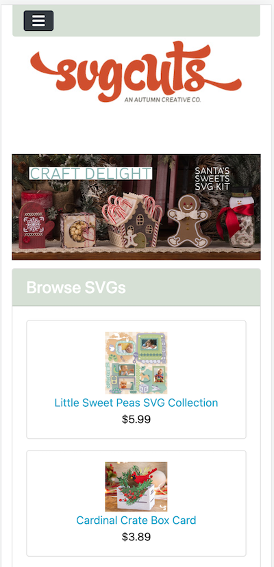 Craft website - Mobile View