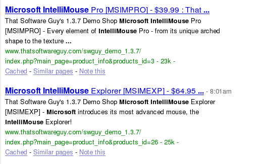 Google Search Results
