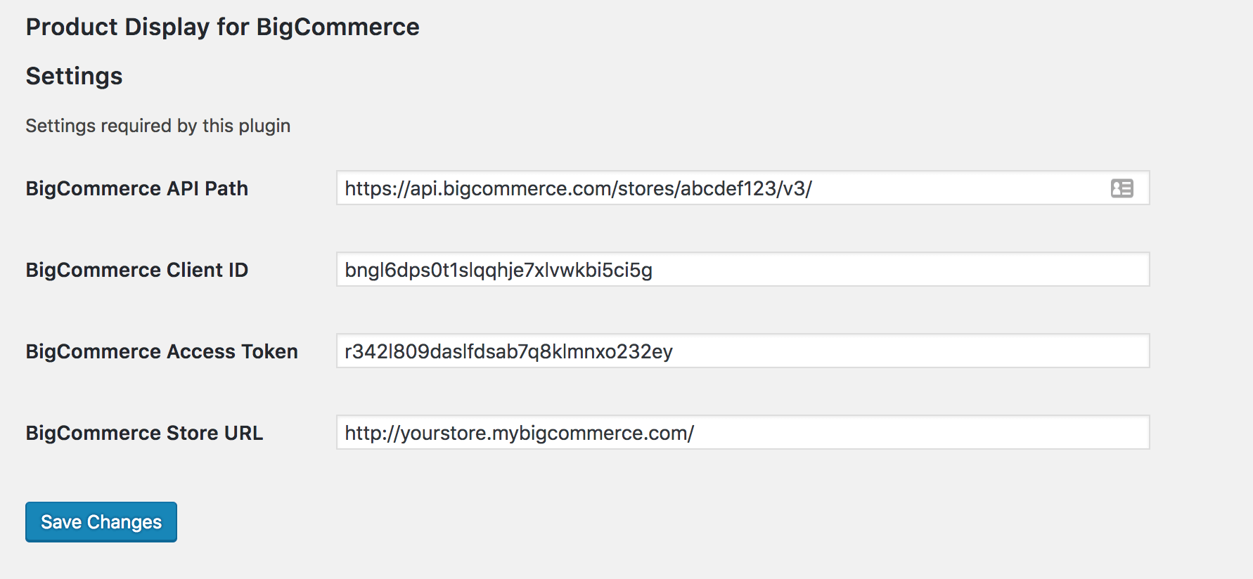 WordPress Configuration - Product Display for BigCommerce