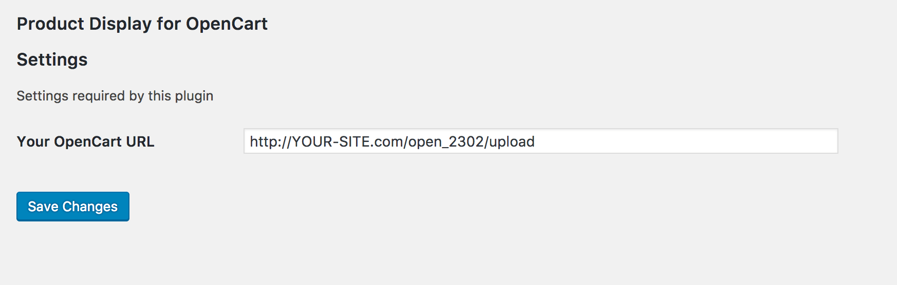 WordPress Configuration - Product Display for OpenCart