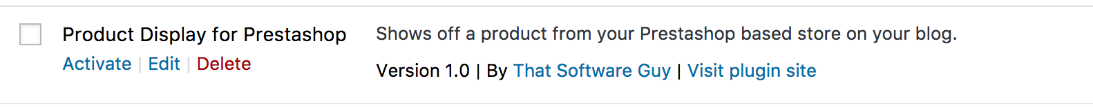 WordPress Configuration - Product Display for Prestashop