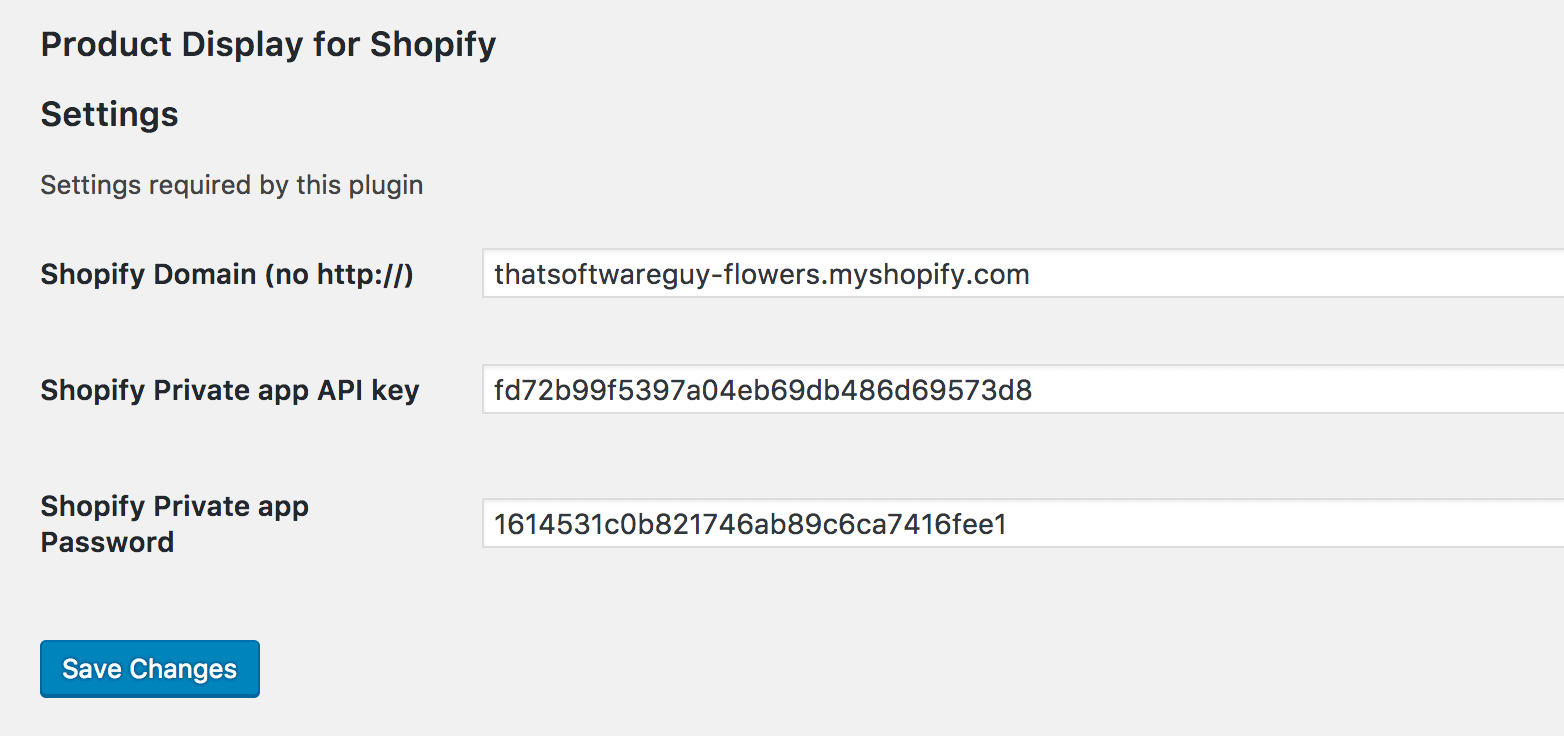 WordPress Configuration - Product Display for Shopify