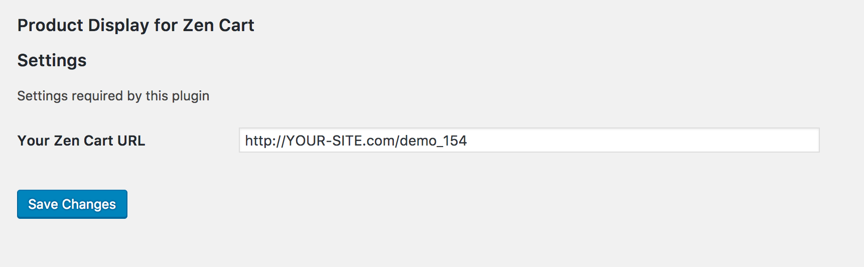 WordPress Configuration - Product Display for Zen Cart