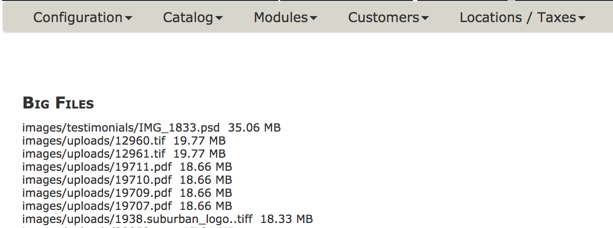 Zen Cart Big Files