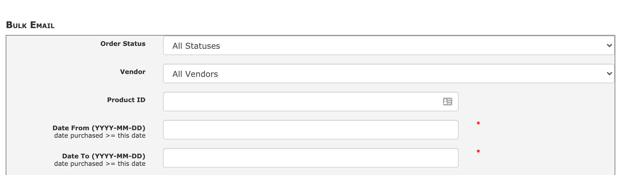 Zen Cart Selecting customers for bulk email